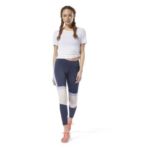 Reebok Meet You There Panelled Tights Damen - Navy - DE 145-QVB